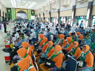 Rombongan jemaah haji kloter 6 Embarkasi Palembang. (ist)
