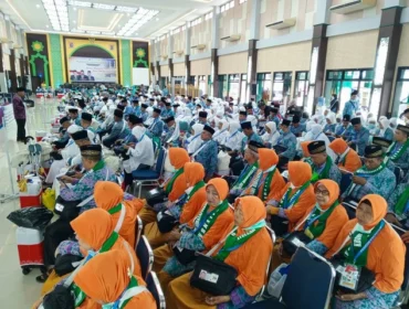 Rombongan jemaah haji kloter 6 Embarkasi Palembang. (ist)