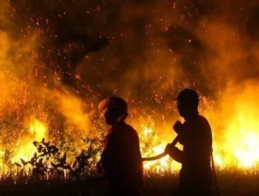 Potret perjuangan memadamkan karhutla di Sumsel Foto: abp/Urban Id