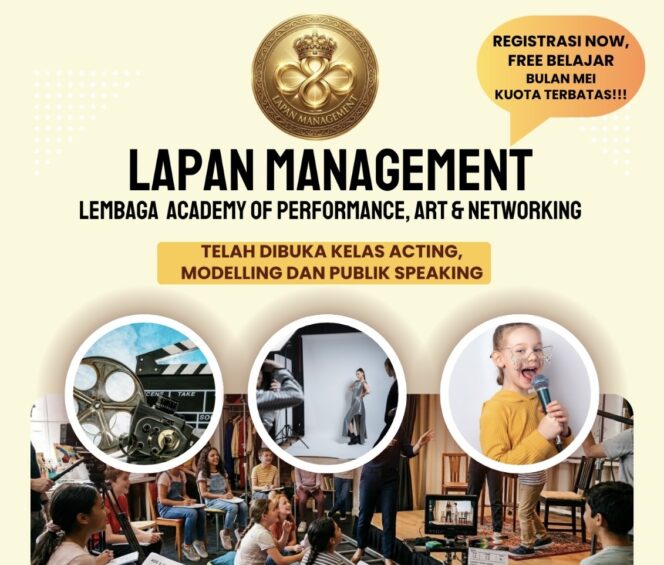 
Sekolah Akting hingga Public Speaking Dibuka di Palembang, Lapan Management Tawarkan Peluang Tembus Industri Film