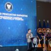 Ketua DKPP RI, Heddy Lukito saat membuka kegiatan Diseminasi Penguatan Kapasitas Tim Pemeriksa Daerah (TPD) di Palembang, Senin (20/4/2026). Foto : Abdullah Toriq/Urba Id
