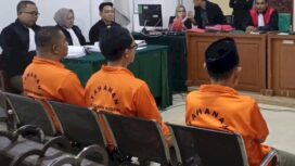 Sidang di Pengadilan Negeri Klas I A Palembang, jaksa penuntut umum (JPU) menuntut terdakwa dengan hukuman lima tahun penjara serta denda sebesar Rp10 miliar. Foto : Istimewa