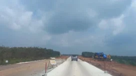 Tol Palembang-Betung seksi Musi Landas-Pulau Rimau yang difungsionalkan untuk arus mudik 2025. Foto : Abdullah Toriq/Urban Id
