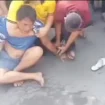 Pelaku saat hendak di tangkap. Foto : Istimewa