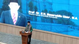 Menag, Nasaruddin Umar saat hadir di UIN Raden Fatah Palembang. Foto : Abdullah Toriq/Urban Id