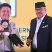 Ketua Fraksi Partai Golkar MPR RI, Melchias Markus Mekeng, bersama Gubernur Sumsel Herman Deru saat mengikuti Sarasehan Kebangsaan MPR RI di Palembang. Foto : Humas Pemprov Sumsel