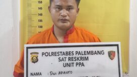 Pelaku pemerkosa bocah di Gandus Palembang. Foto : Dok Polda Sumsel