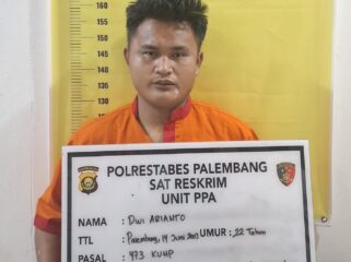 Pelaku pemerkosa bocah di Gandus Palembang. Foto : Dok Polda Sumsel