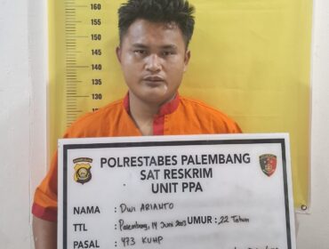 Pelaku pemerkosa bocah di Gandus Palembang. Foto : Dok Polda Sumsel