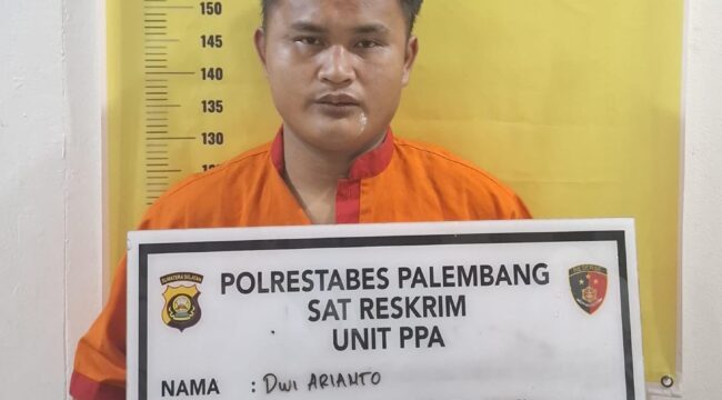 Pelaku pemerkosa bocah di Gandus Palembang. Foto : Dok Polda Sumsel