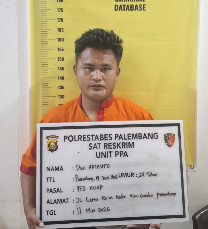 
Pelaku pemerkosa bocah di Gandus Palembang. Foto : Dok Polda Sumsel