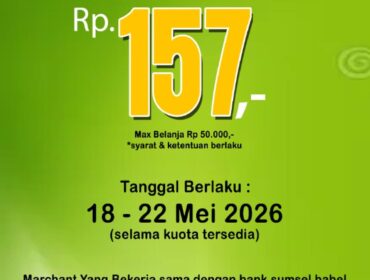Promo belanja Rp 157 dalam rangka Hari Ulang Tahun (HUT) Kabupaten Lahat ke-157/ist. 
