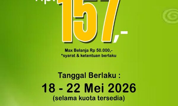Promo belanja Rp 157 dalam rangka Hari Ulang Tahun (HUT) Kabupaten Lahat ke-157/ist. 