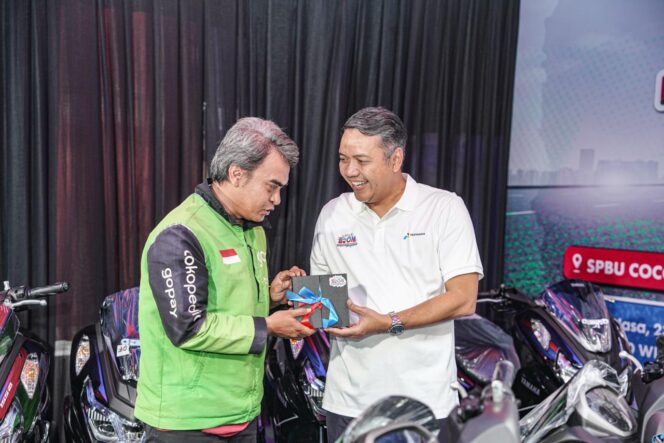 
Rezeki Mitra Ojol dari MyPertamina, 25 Yamaha Lexi Dibagikan pada BOOM Periode 1