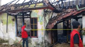 Kondisi rumah yang terbakar di Gandus Palembang. (Handout)