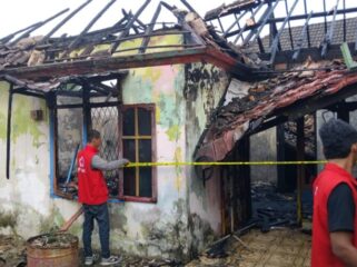 Kondisi rumah yang terbakar di Gandus Palembang. (Handout)