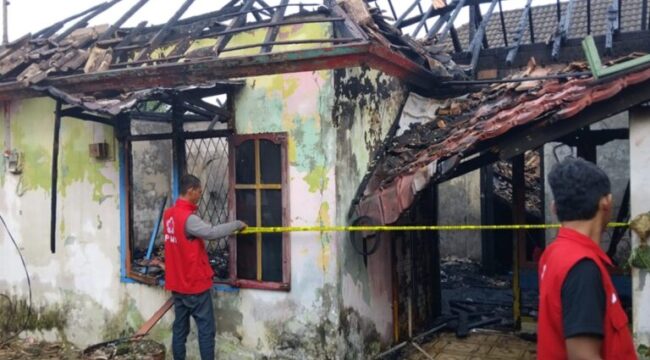 Kondisi rumah yang terbakar di Gandus Palembang. (Handout)
