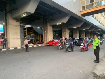 Kecelakaan beruntun di kawasan Pasar Cinde dan Bawah Stasiun LRT Cinde (Dok: Polrestabes Palembang)