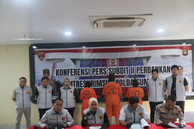 
Polda Sumsel saat menggelar press rilis kasus kredit fiktif. Foto : Humas Polda Sumsel