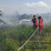 Manggala Agni saat memadamkan kebakaran lahan di OKI. Foto : Manggala Agni