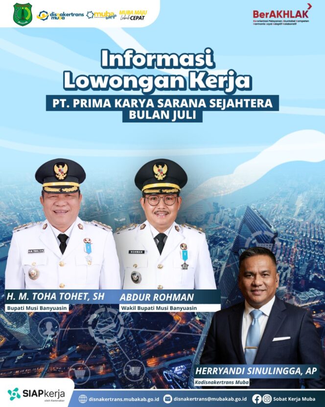 
Tegakkan Perda No. 2 Tahun 2020, Pemkab Muba Gandeng PT PKSS Buka Lowongan Kerja Khusus Warga Muba