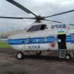 Helikopter jenis UR-VBC/MI8-MSBT reposisi ke TPA Jatiwaringin. (Dok. BPBD Sumsel)