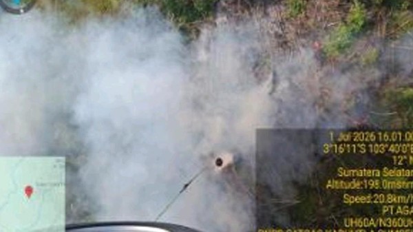 Kondisi lahan yang terbakar di Muba. Foto : BPBD Sumsel