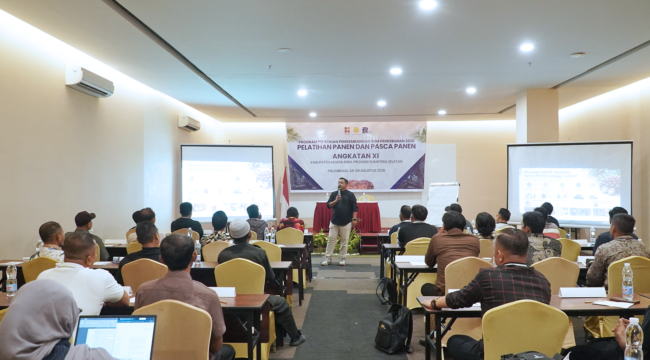 Pelatihan Teknis Panen dan Pascapanen Program Pengembangan SDM Perkebunan (SDMP) 2026 di Palembang, 24–29 Agustus 2026. Foto : Istimewa