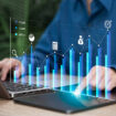 Strategic Marketing Planning Concept, Businesswoman Presenting Growth Strategy Graphs, Data Driven Business Planning, Market Expansion Analysis, Innovation Roadmap,Future Success,Corporate Performance