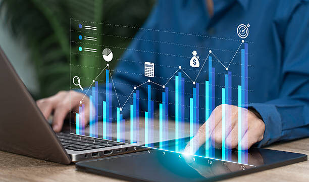 Strategic Marketing Planning Concept, Businesswoman Presenting Growth Strategy Graphs, Data Driven Business Planning, Market Expansion Analysis, Innovation Roadmap,Future Success,Corporate Performance